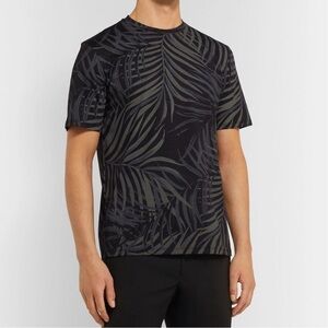 Theory Men’s Saygo Slim-Fit Black Palm Printed Pima Cotton Jersey T-Shirt Size M